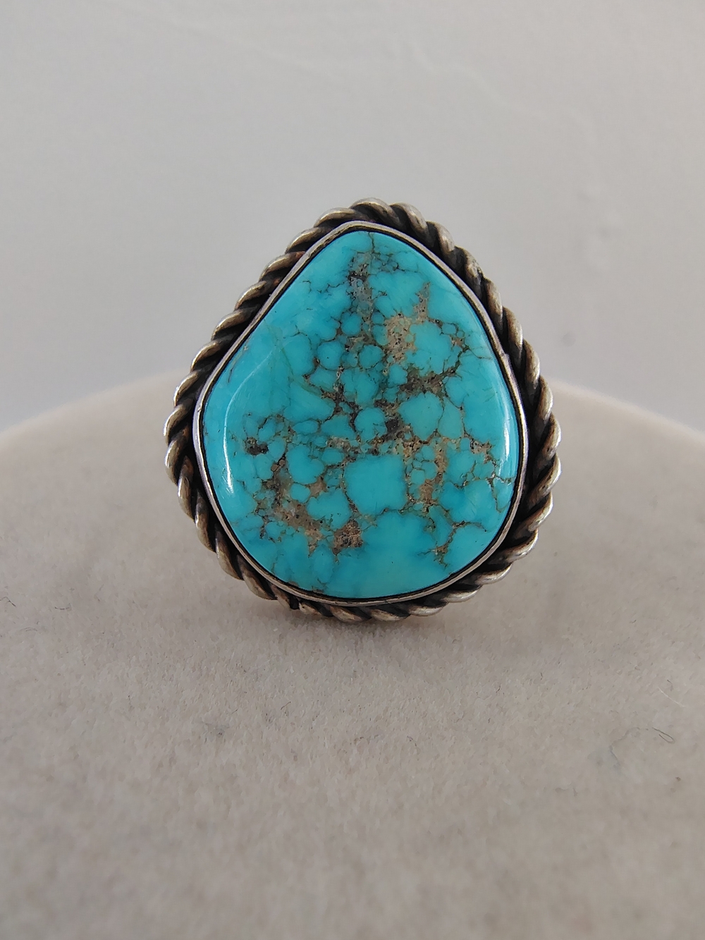Navajo Native Sterling Silver 925 Turquoise Ring Sz 11 Acid Tested Vtg See Pics